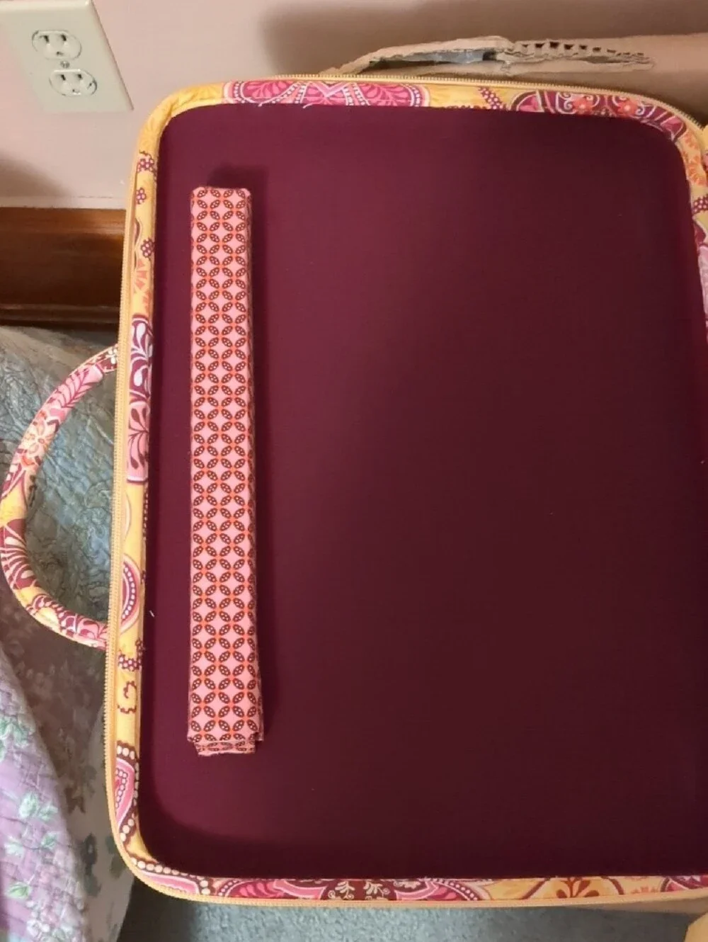 Vera Bradley Yellow Pink Floral Laptop Bag